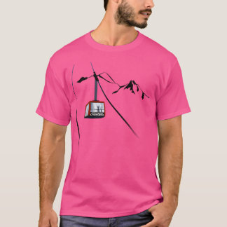 Chamonix Aiguille Du Midi Cable Car Mountain Leewa T-Shirt
