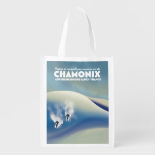 Chamonix - Auvergne-Rhône-Alpes France ski poster Grocery Bag