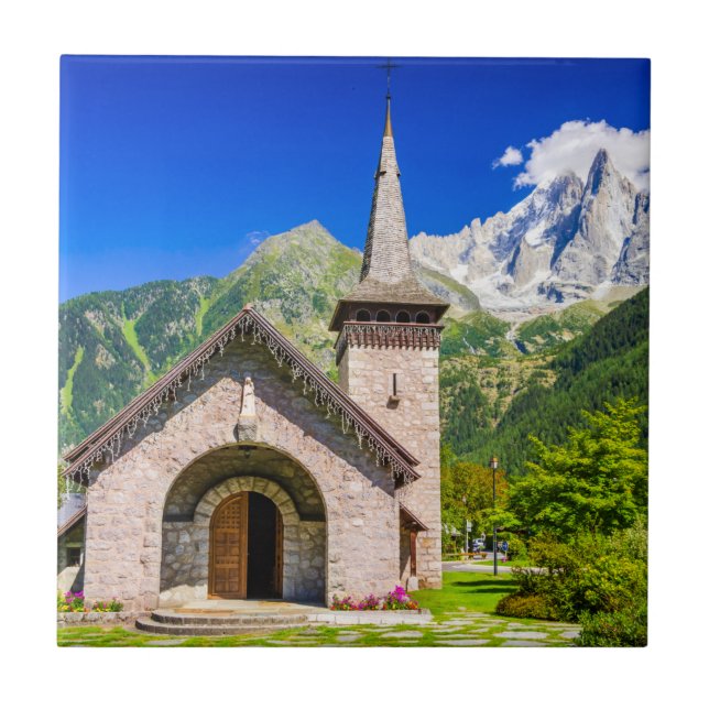 Chamonix church ceramic tile (Front)