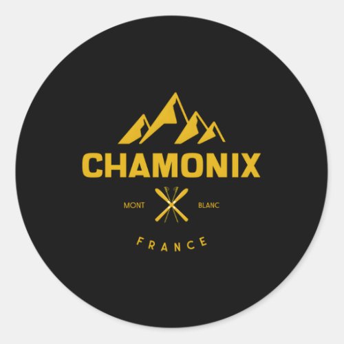 Chamonix France Classic Round Sticker