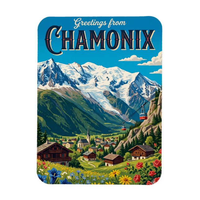 Chamonix France Magnet (Vertical)