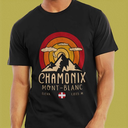 Chamonix France Mont Blanc French Alps Skiing T_Shirt
