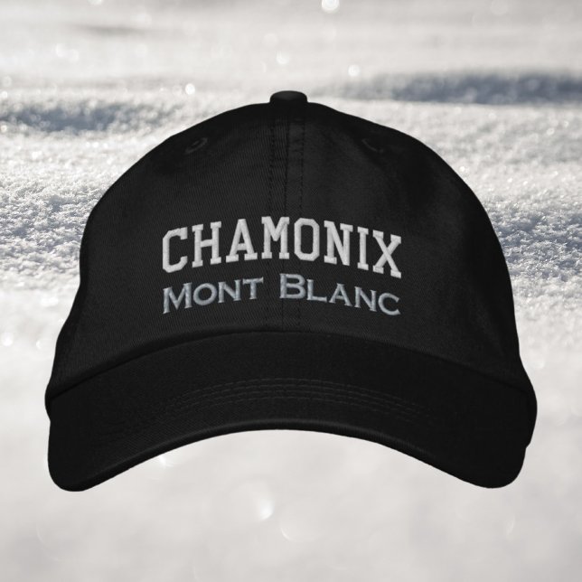 Chamonix France Mont Blanc ski winter vacation Embroidered Baseball Cap (Creator Uploaded)