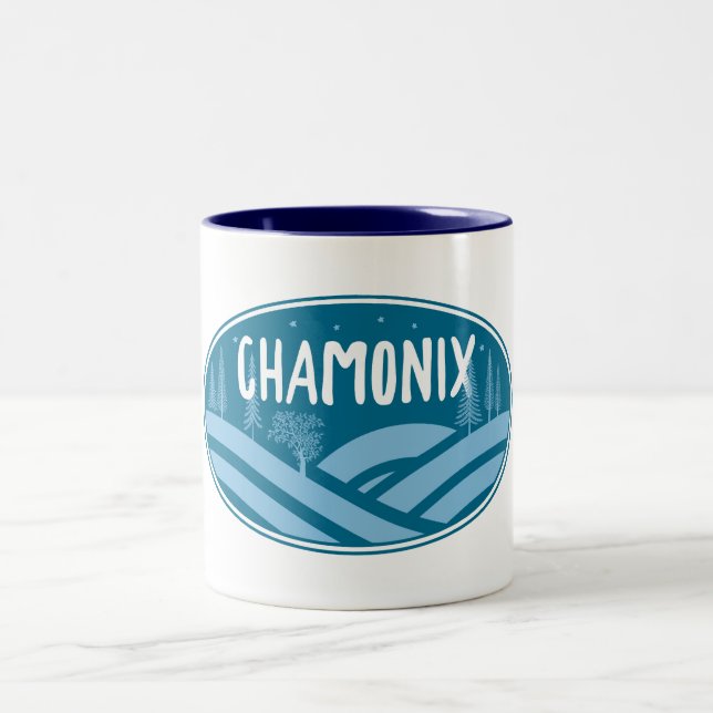 Chamonix France Outdoors Two-Tone Coffee Mug (Center)