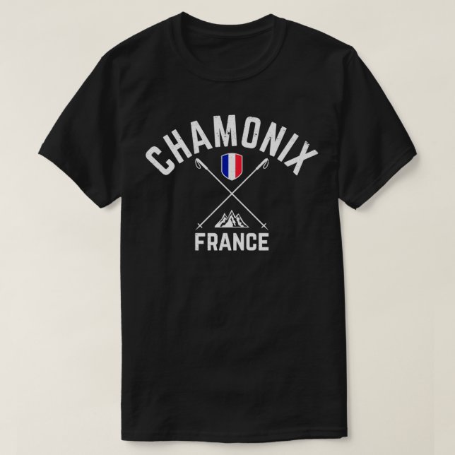 Chamonix France Ski  T-Shirt (Design Front)