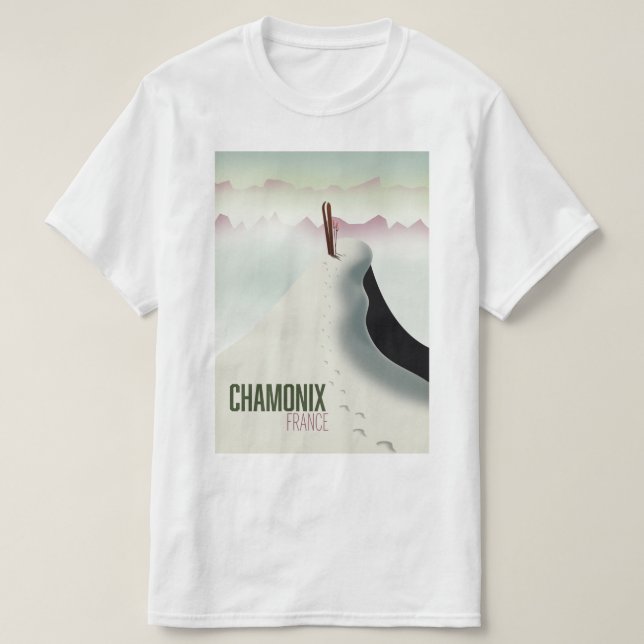 Chamonix France ski travel poster T-Shirt (Design Front)