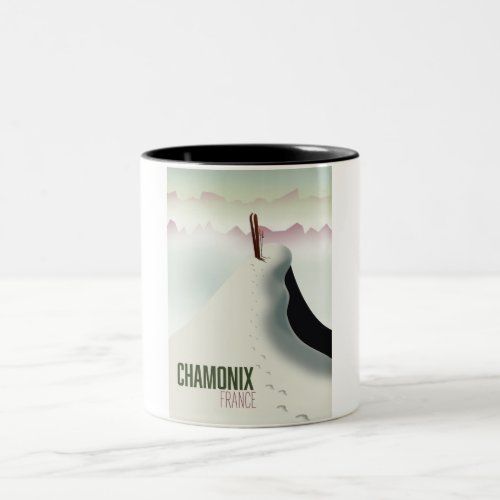 Chamonix France ski travel poster Two_Tone Coffee Mug