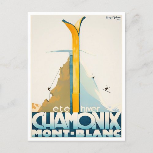 Chamonix France vintage travel Postcard