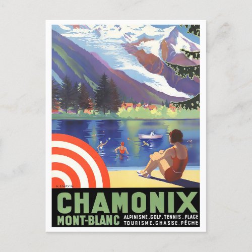Chamonix France vintage travel Postcard