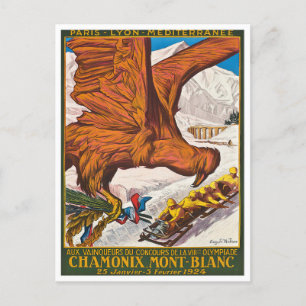 Chamonix France vintage travel Postcard