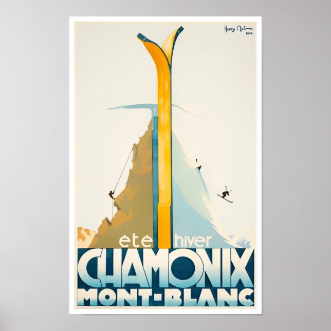Chamonix France vintage travel Poster (Front)