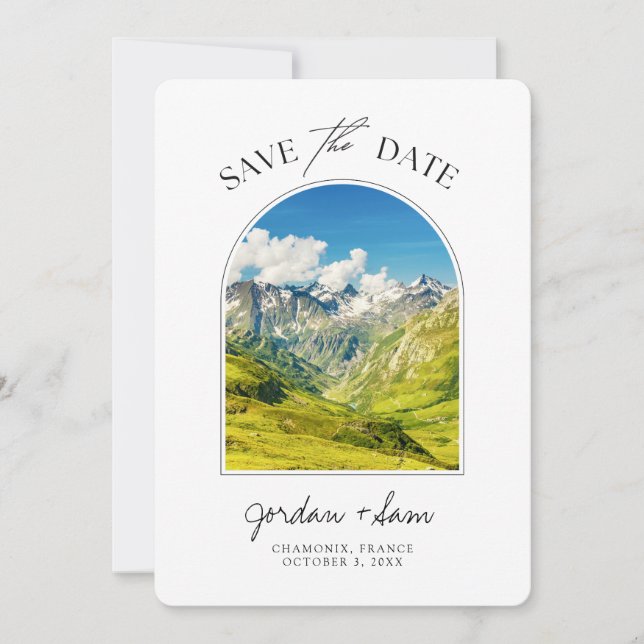 Chamonix French Alps Wedding Save the Date Invitation (Front)