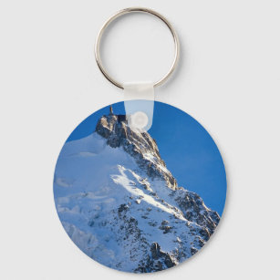 Chamonix from Aiguille de Midi, Mont Blanc, France Keychain