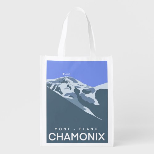 Chamonix Mont Blanc digital image Grocery Bag