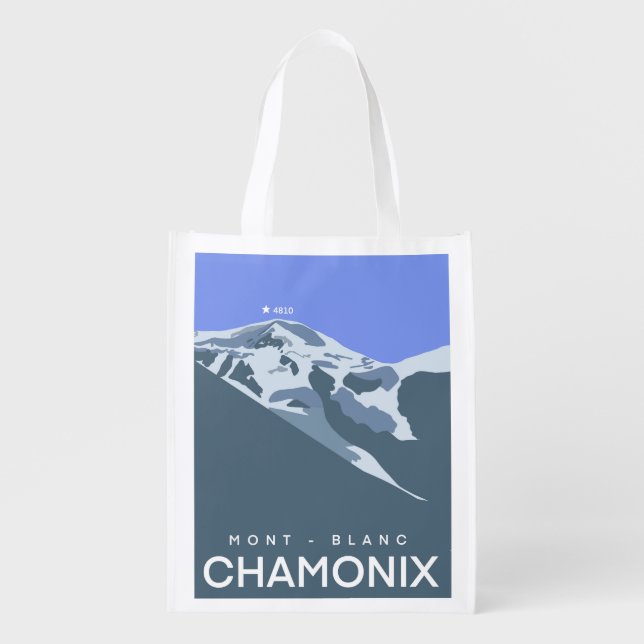 Chamonix, Mont Blanc, digital image Grocery Bag (Front)
