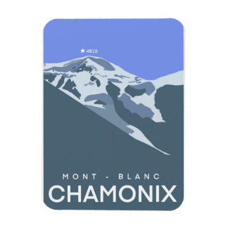 Chamonix, Mont-Blanc, digitally drawn, souvenir Magnet