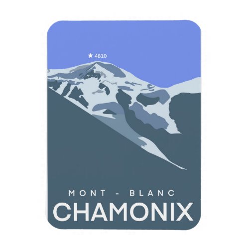 Chamonix Mont_Blanc digitally drawn souvenir  Magnet