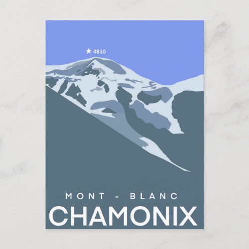 Chamonix Mont_Blanc digitally drawn souvenir  Postcard