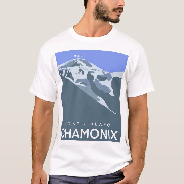 Chamonix, Mont-Blanc, digitally drawn, souvenir  T-Shirt (Front)