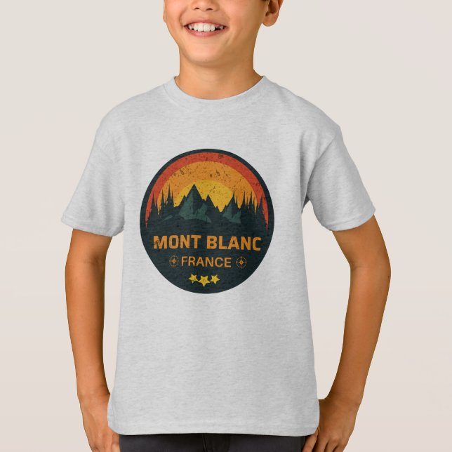 Chamonix Mont Blanc France and Italy borders T-Shirt (Front)