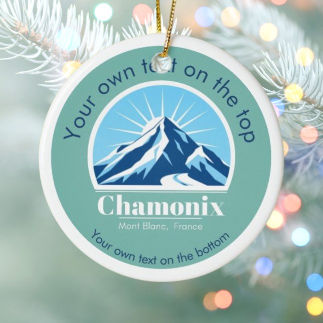Chamonix Mont Blanc France christmas  Ceramic Ornament (Creator Uploaded)