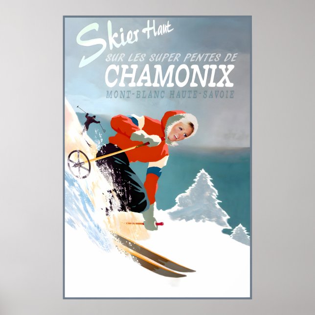 Chamonix Mont Blanc France Poster New Retro Winter (Front)
