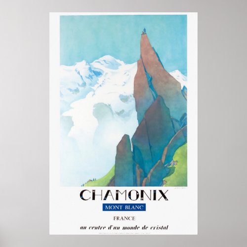 Chamonix Mont_Blanc FranceTravel Ski Poster