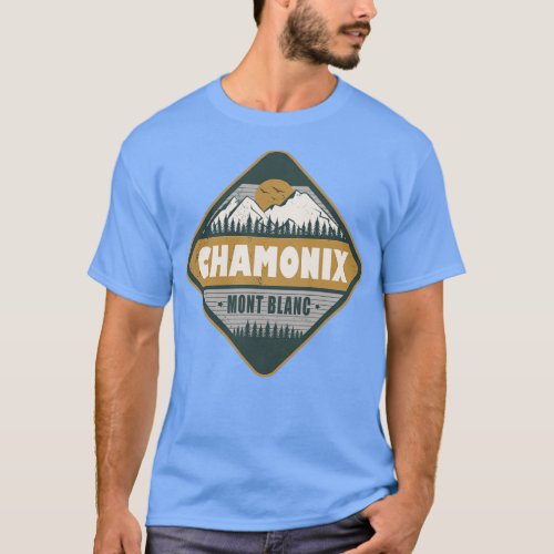 Chamonix Mont Blanc France Vintage Hiking Design  T_Shirt