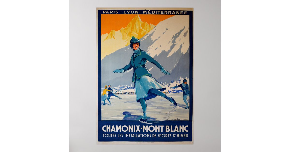 Chamonix Winter Sports Poster