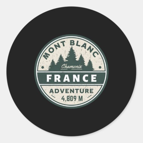 Chamonix Mont Blanc Resort Area On France And Ital Classic Round Sticker