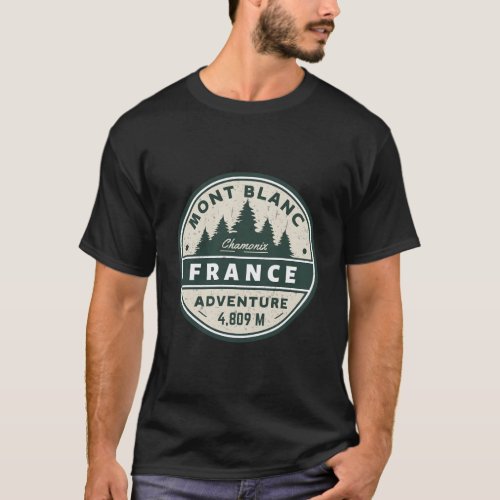 Chamonix Mont Blanc Resort Area On France And Ital T_Shirt