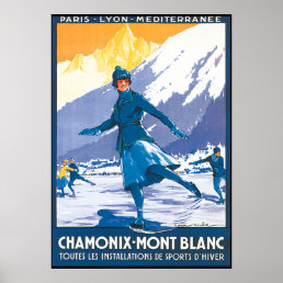 Chamonix Mont Blanc Skating Poster