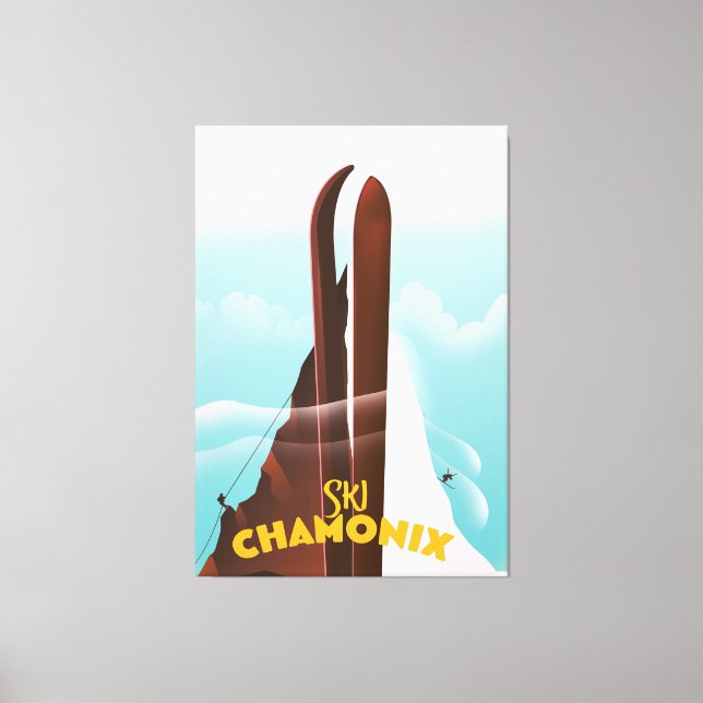 Chamonix-Mont-Blanc Ski poster Canvas Print (Front)