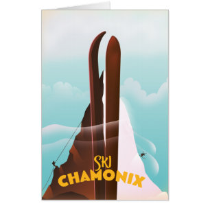 Chamonix-Mont-Blanc Ski poster Card
