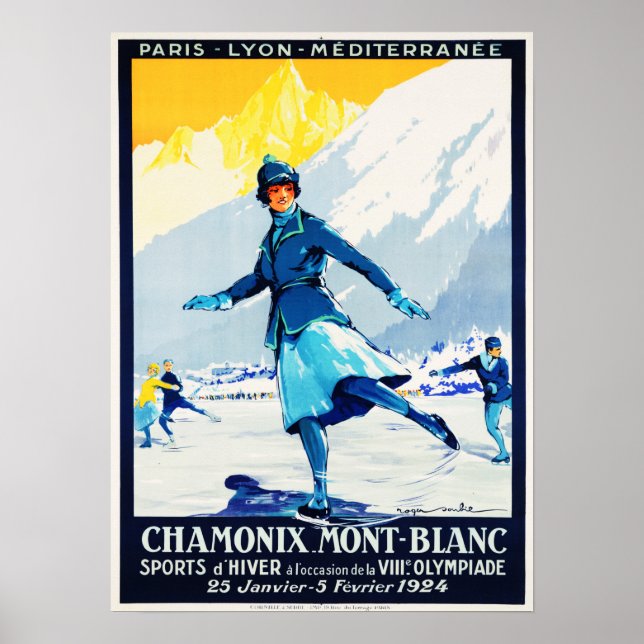 CHAMONIX Mont Blanc Sports D' Hiver Switzerland Poster (Front)