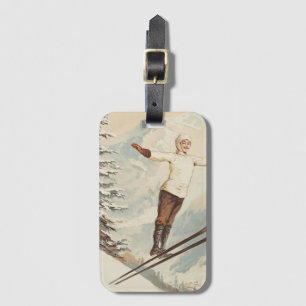 Chamonix Mont Blanc Vintage French Ski Luggage Tag