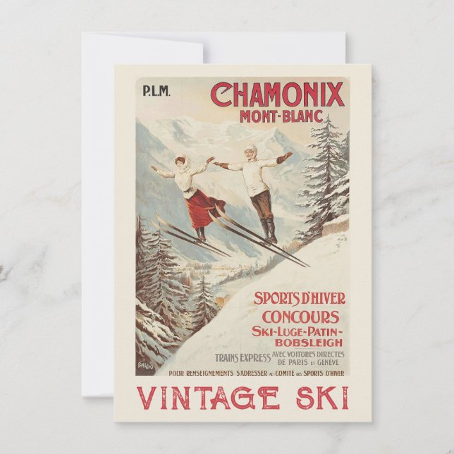 Chamonix Mont Blanc Vintage French Skiing Poster (Front)