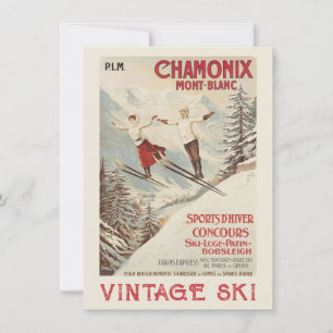 Chamonix Mont Blanc Vintage French Skiing Poster