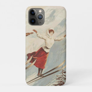 Chamonix Mont Blanc Vintage French Skiing Poster iPhone 11 Pro Case