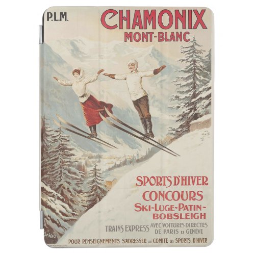 Chamonix Mont Blanc Vintage French Skiing Poster iPad Air Cover