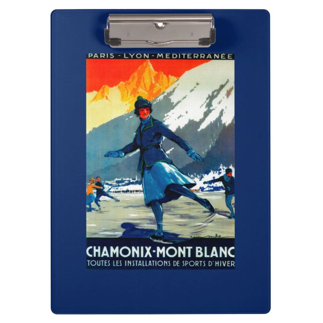 Chamonix-Mont Blanc Vintage PosterEurope Clipboard (Front)