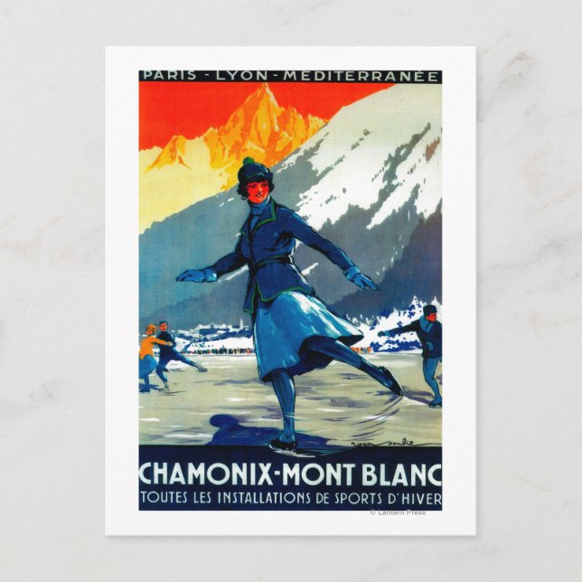 Chamonix-Mont Blanc Vintage PosterEurope Postcard (Front)