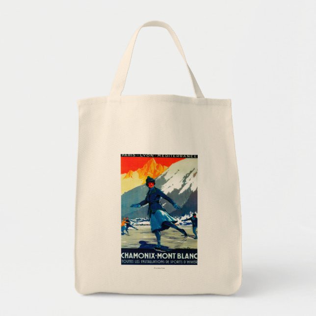 Chamonix-Mont Blanc Vintage PosterEurope Tote Bag (Front)