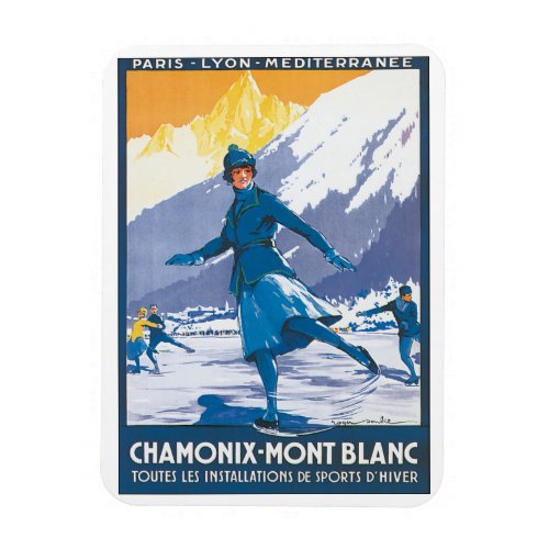 Chamonix Mont Blanc Vintage Travel Poster Magnet