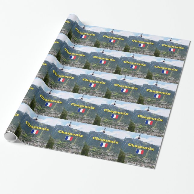 Chamonix - Mont Blanc Wrapping Paper (Unrolled)