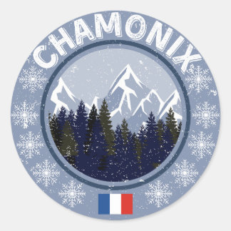 Chamonix Ski Resort Classic Round Sticker