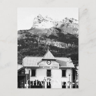 Chamonix Ski Resort Station France Mont Blanc (BW) Postcard