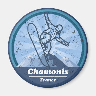 Chamonix Station de ski - Snowboard Magnet