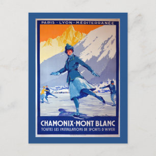 Chamonix, Switzerland Vintage Travel Poster Postcard