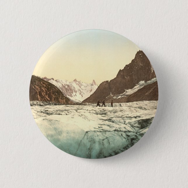 Chamonix Valley - Mer de Glace Pinback Button (Front)